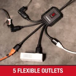 Husky 3 Ft. 5-Outlet Power Squid Adapter Extension Cord, Black -Husky Tools Shop husky power strips ylpt 159 4f 1000