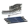 Husky 1/2 In. Drive SAE And Metric Socket And Bit Set With Ratchet And Rails (57-Piece) -Husky Tools Shop husky ratchet socket sets h2d57pcmssrr 64 1000