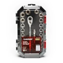Husky 3/8 In. Drive Ratchet SAE/Metric Standard Socket Set (24-Piece) -Husky Tools Shop husky ratchet socket sets h3d24pcsws 4f 1000