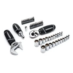 Husky 1/4 In. And 3/8 In. Stubby Ratchet And Socket Set (46-Piece) -Husky Tools Shop husky ratchet socket sets h46pcsts 40 1000