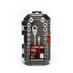 Husky 1/4 In. Drive Ratchet SAE/Metric Standard Socket Set (24-Piece) -Husky Tools Shop husky ratchet socket sets h4d24pcsws 4f 1000