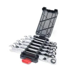 Husky 100-Position Chrome Flex Lock Ratcheting SAE Combination Wrench Set (6-Piece) -Husky Tools Shop husky ratcheting wrenches h100cflrw6pcsae 1f 1000