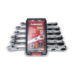 Husky 100-Position Chrome Flex Lock Ratcheting SAE Combination Wrench Set (6-Piece) -Husky Tools Shop husky ratcheting wrenches h100cflrw6pcsae c3 1000