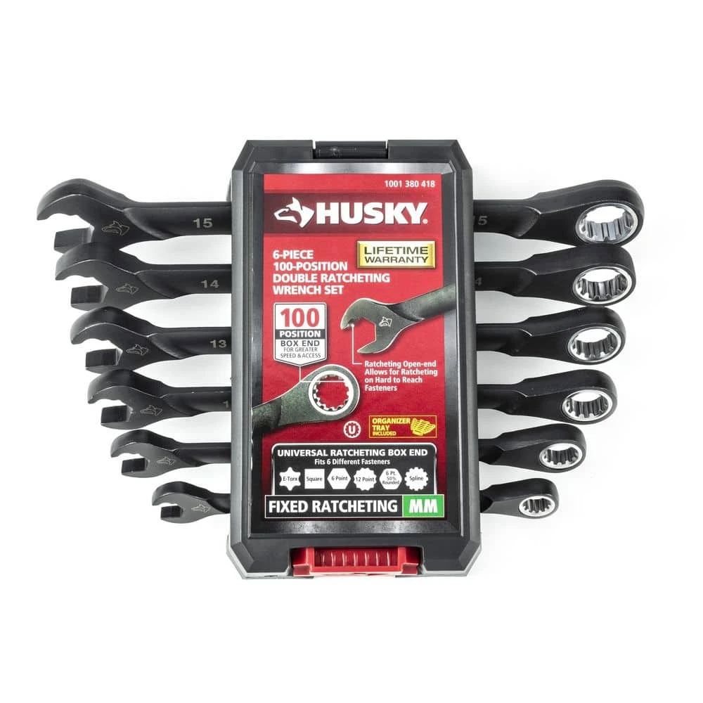 Husky 100-Position MM Double Ratcheting Wrench Set (6-Piece) 3 Husky 100-Position MM Double Ratcheting Wrench Set (6-Piece)