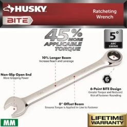 Husky BITE Metric 72-Tooth Ratcheting Wrench Set (8-Piece) -Husky Tools Shop husky ratcheting wrenches hbrw8xlm 66 1000