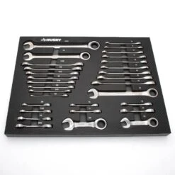 Husky SAE And Metric Ratcheting Wrench Set In EVA Tray (30-Piece)