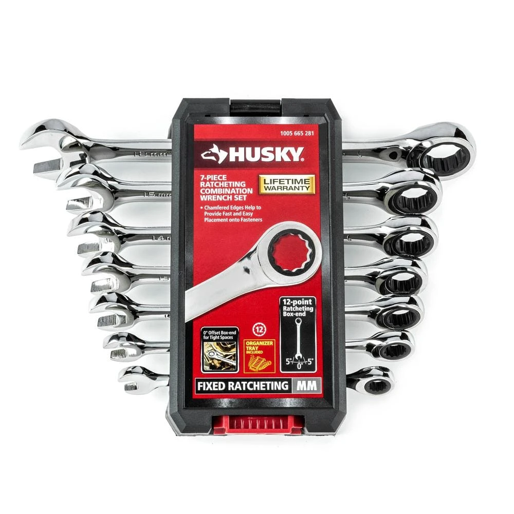 Husky Ratcheting MM Combination Wrench Set (7-Piece) 7 Husky Ratcheting MM Combination Wrench Set (7-Piece) - Image 5