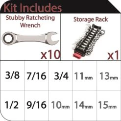 Husky Stubby Ratcheting SAE/MM Combination Wrench Set (10-Piece) -Husky Tools Shop husky ratcheting wrenches hstrw10pcsmn 31 1000
