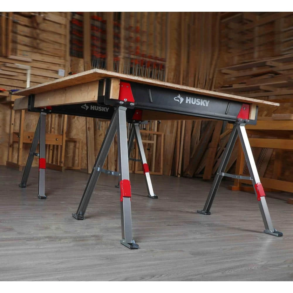 Husky 28.7 In. X 41.1 In. Steel Saw Horse And Jobsite Table With 1100 Lbs. Capacity - 1 Each 7 Husky 28.7 In. X 41.1 In. Steel Saw Horse And Jobsite Table With 1100 Lbs. Capacity - 1 Each - Image 5