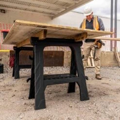 Husky 28 In. W X 31 In. H Folding Sawhorse (2-Pack) -Husky Tools Shop husky saw horses 999 7400 1d 1000