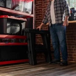 Husky 28 In. W X 31 In. H Folding Sawhorse (2-Pack) -Husky Tools Shop husky saw horses 999 7400 66 1000