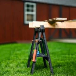 Husky 28 In. W X 31 In. H Folding Sawhorse (2-Pack) -Husky Tools Shop husky saw horses 999 7400 76 1000