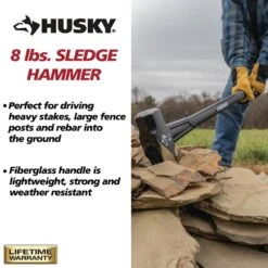 Husky 8 Lb. Sledgehammer With 34 In. Fiberglass Handle -Husky Tools Shop husky sledge hammers hd sf8lb 1d 1000