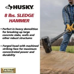 Husky 8 Lb. Sledgehammer With 34 In. Fiberglass Handle -Husky Tools Shop husky sledge hammers hd sf8lb 40 1000