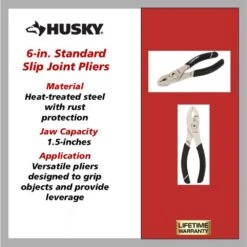 Husky 6 In. Standard Slip Joint Pliers -Husky Tools Shop husky slip joint pliers 90942 a0 1000