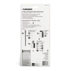 Husky 1/4 In., 3/8 In. And 1/2 In. Drive SAE And MM Extension And Adapter Set (11-Piece) -Husky Tools Shop husky socket adapter sets haccy11pcrm 66 1000