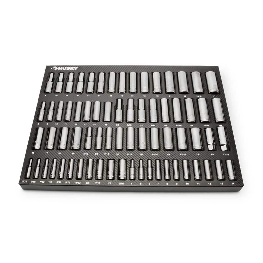 Husky 1/4 In., 3/8 In., And 1/2 In. Drive Socket Set In EVA Foam Tray (200-Piece) 9 Husky 1/4 In., 3/8 In., And 1/2 In. Drive Socket Set In EVA Foam Tray (200-Piece) - Image 7
