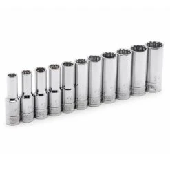 Husky 1/2 In. Drive Deep Metric Socket Set (11-Piece) -Husky Tools Shop husky socket sets h2ddpmm11pcsr 76 1000