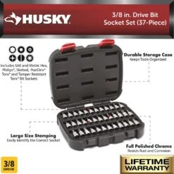 Husky 3/8 In. Drive Master Bit Socket Set (37-Piece) 19 Husky 3/8 In. Drive Master Bit Socket Set (37-Piece) -Husky Tools Shop husky socket sets h3dbs37pc 40 1000