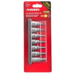 Husky 3/8 In. Drive SAE Hex Bit Socket Set (7-Piece) -Husky Tools Shop husky socket sets h3dsae7pchbssr 1f 1000