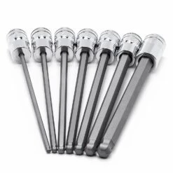 Husky 3/8 In. Drive SAE Long Ball Hex Bit Socket Set (7-Piece) -Husky Tools Shop husky socket sets h3dsaelbbs7pcn 4f 1000