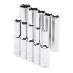 Husky 1/4 In. Drive Deep SAE Socket Set (10-Piece)
