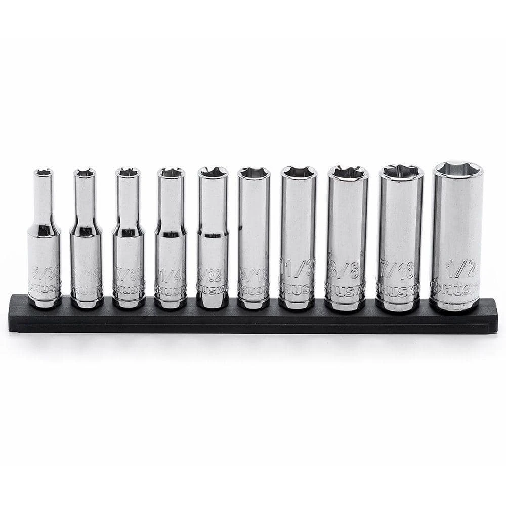 Husky 1/4 In. Drive Deep SAE Socket Set (10-Piece) 9 Husky 1/4 In. Drive Deep SAE Socket Set (10-Piece) - Image 7