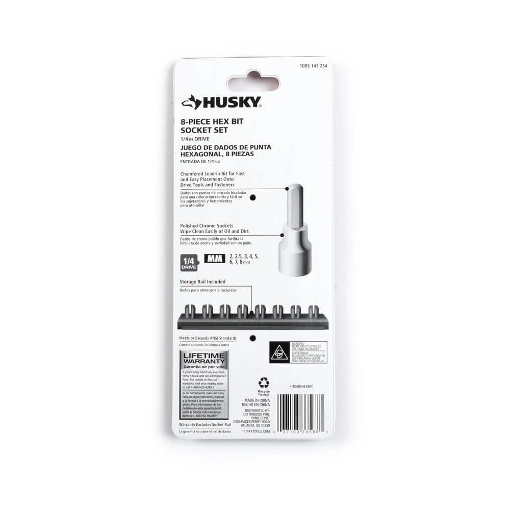 Husky 1/4 In. Drive Metric Hex Bit Socket Set (8-Piece) 5 Husky 1/4 In. Drive Metric Hex Bit Socket Set (8-Piece) - Image 3