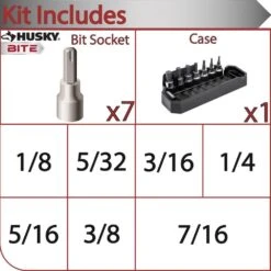 Husky BITE 3/8 In. Drive SAE Bit Socket Set (7-Piece) -Husky Tools Shop husky socket sets hb3dbs7s 40 1000