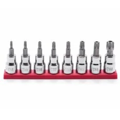 Husky 3/8 In. Drive Tamper Proof Torx Bit Socket Set (8-Piece) -Husky Tools Shop husky socket sets htptxbs8pcsr 4f 1000