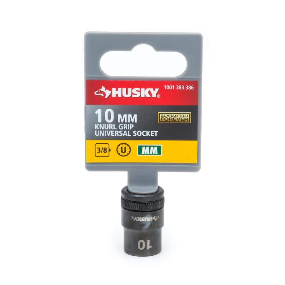 Husky 3/8 In. Drive 10 Mm Knurl Grip Universal Socket 4 Husky 3/8 In. Drive 10 Mm Knurl Grip Universal Socket - Image 2