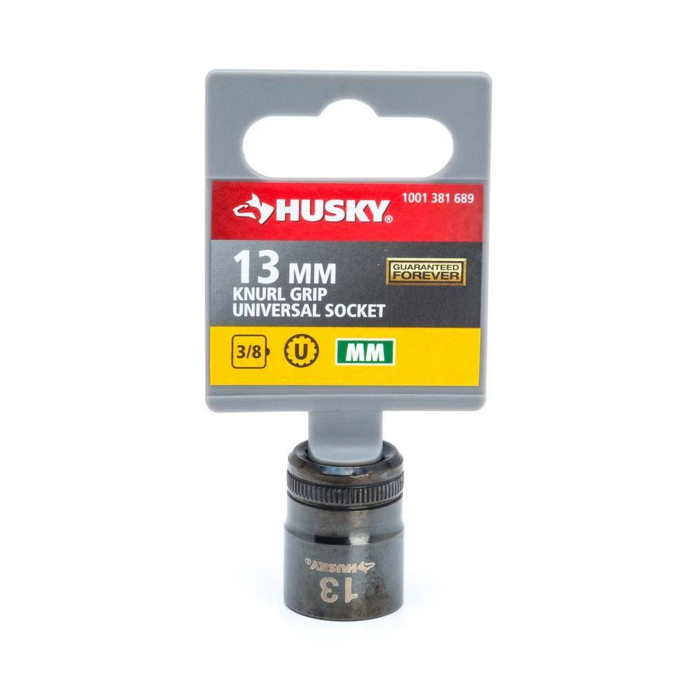 Husky 3/8 In. Drive 13 Mm Knurl Grip Universal Socket 4 Husky 3/8 In. Drive 13 Mm Knurl Grip Universal Socket - Image 2