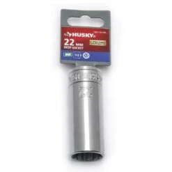Husky 1/2 In. Drive 22 Mm 12-Point Metric Deep Socket -Husky Tools Shop husky sockets h2d12p22mm 4f 1000
