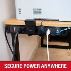 Husky 8 Ft. 14/3 Heavy Duty 6-Outlet 2100 Joule Surge Protector, Black -Husky Tools Shop husky surge protectors ylpt 154 fa 1000