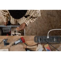 Husky 10 Ft. 14/3 Heavy Duty 10-Outlet 4200 Joule Surge Protector With USB-A And USB-C Ports, Black -Husky Tools Shop husky surge protectors ylpt 155 31 1000