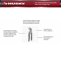 Husky 8 In. Quick Adjusting Groove Joint Pliers With Straight Jaw 14 Husky 8 In. Quick Adjusting Groove Joint Pliers With Straight Jaw -Husky Tools Shop husky tongue groove pliers 90139 44 1000