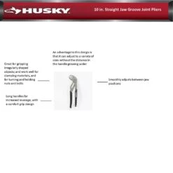 Husky 10 In. Straight Jaw Groove Joint Pliers -Husky Tools Shop husky tongue groove pliers 90140 44 1000