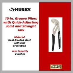 Husky 10 In. Groove Pliers With Quick Adjusting Joint And Straight Jaw -Husky Tools Shop husky tongue groove pliers 90919 a0 1000