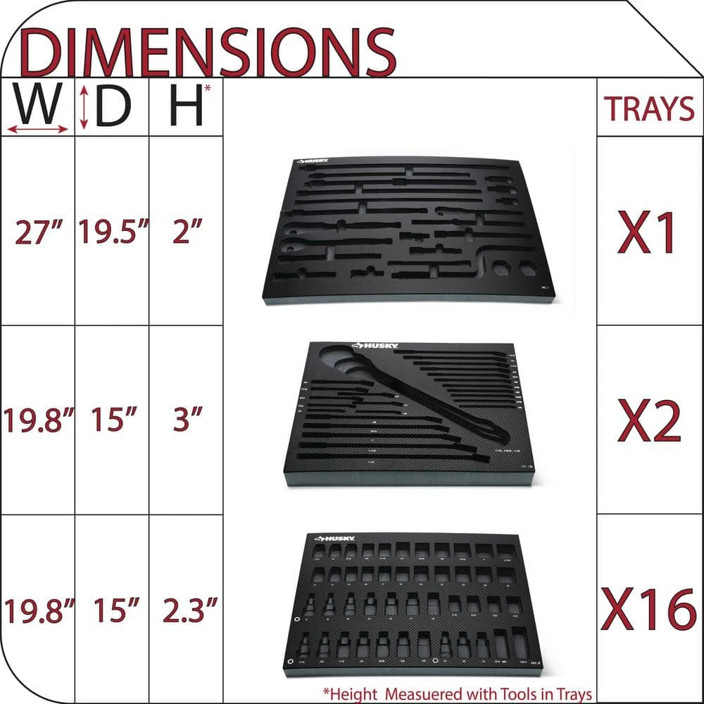 Husky EVA Foam Storage Trays For 1,025-Piece Tool Set (19-Trays) 4 Husky EVA Foam Storage Trays For 1,025-Piece Tool Set (19-Trays) - Image 2