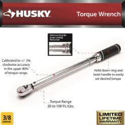 Husky 3/8 In. And 1/2 In. Drive Torque Wrench Set (2-Piece) -Husky Tools Shop husky torque wrenches h3dtwa h2dtwa 31 1000