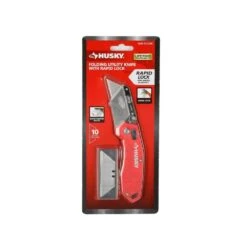 Husky Rapid Lock Utility Knife W/Aluminum And 10 Blades -Husky Tools Shop husky utility knives 00054 fa 1000