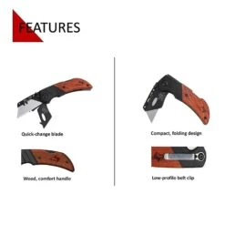 Husky Wood Handle Folding Lock-Back Utility Knife -Husky Tools Shop husky utility knives 99736 44 1000