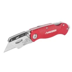 Husky Folding Lock-Back Utility Knife, Red With 10-Blades -Husky Tools Shop husky utility knives 99979 c3 1000