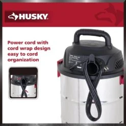 Husky 10 Gal. 6.0 Peak HP Stainless Steel Wet Dry Vac Shop Vacuum With Locking Hose, Filters, Dust Bag And Attachments -Husky Tools Shop husky wet dry vacuums at18503 10c 4f 1000