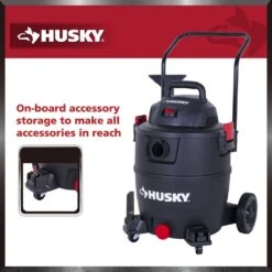 Husky 16 Gallon 6.5 Peak HP Wet Dry Vac Shop Vacuum Cart With Locking Hose, Wands, Filters, Dust Bag And Accessory Attachments -Husky Tools Shop husky wet dry vacuums at18621p 16a 77 1000