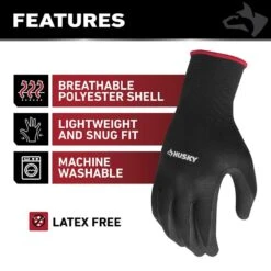 Husky Large Textured Nitrile Grip Gloves (6-Pack) -Husky Tools Shop husky work gloves 67407 36 44 1000