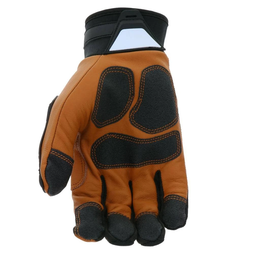 Husky Medium Grain Goatskin Leather Performance Impact Work Glove With Spandex Back 6 Husky Medium Grain Goatskin Leather Performance Impact Work Glove With Spandex Back - Image 4