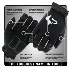 Husky X-Large Ripstop Hi-Dexterity Performance Work Glove With Touchscreen Capability -Husky Tools Shop husky work gloves hk86024 xlcc6 c3 1000