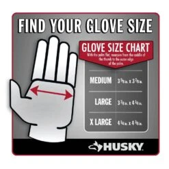 Husky Medium Grain Cowhide Water Resistant Leather Performance Work Glove With Spandex Back -Husky Tools Shop husky work gloves hk86025 mcc6 1f 1000