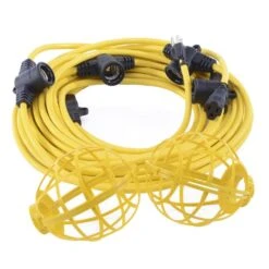Husky 50 Ft. 5-Socket String Caged Work Lights -Husky Tools Shop husky work lights 10625 05 4f 1000